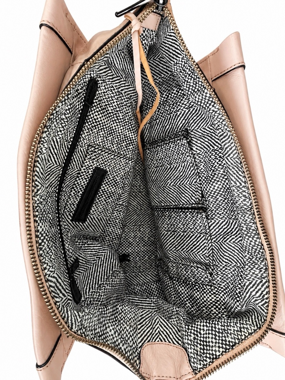 Rebecca Minkoff Cream Leather Satchel Black Hardware Minimalist Chic Luxury - Picture 3 of 6
